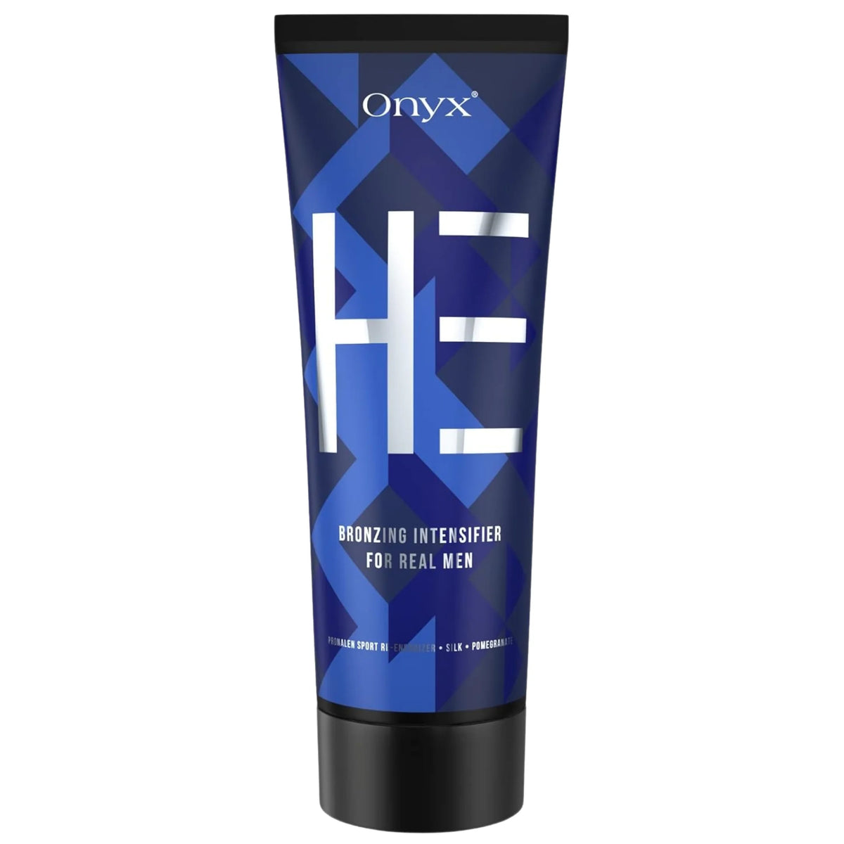 Onyx HE tanning lotion tube on a white background
