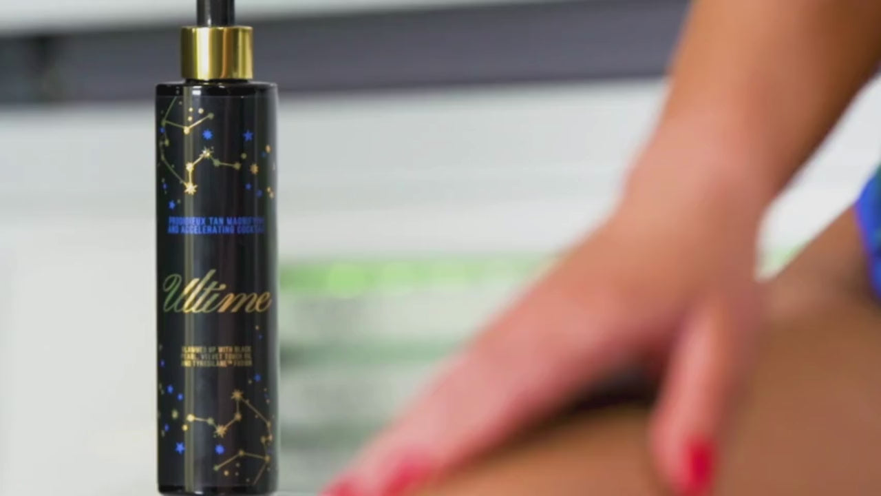 Watch Ultime tanning lotion boost your tan with an advanced bronzing formula, combining deep hydration and melanin activators for a rich, long-lasting bronze.