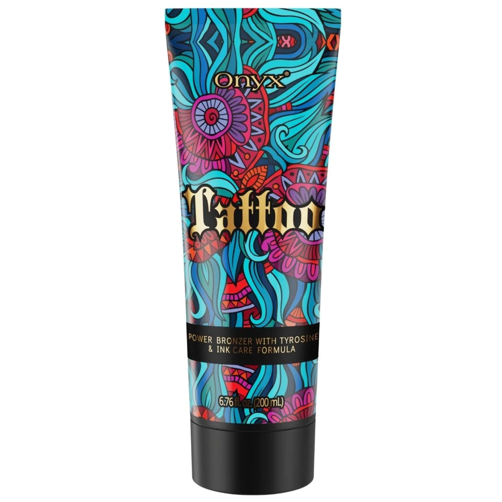 Onyx Tattoo Power Bronzer with Tyrosine, designed for deep tanning and tattoo care