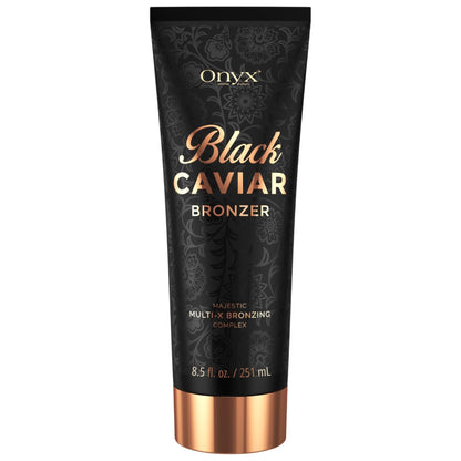 Onyx Black Caviar bronzer tanning lotion 8.5 fl oz bottle front view