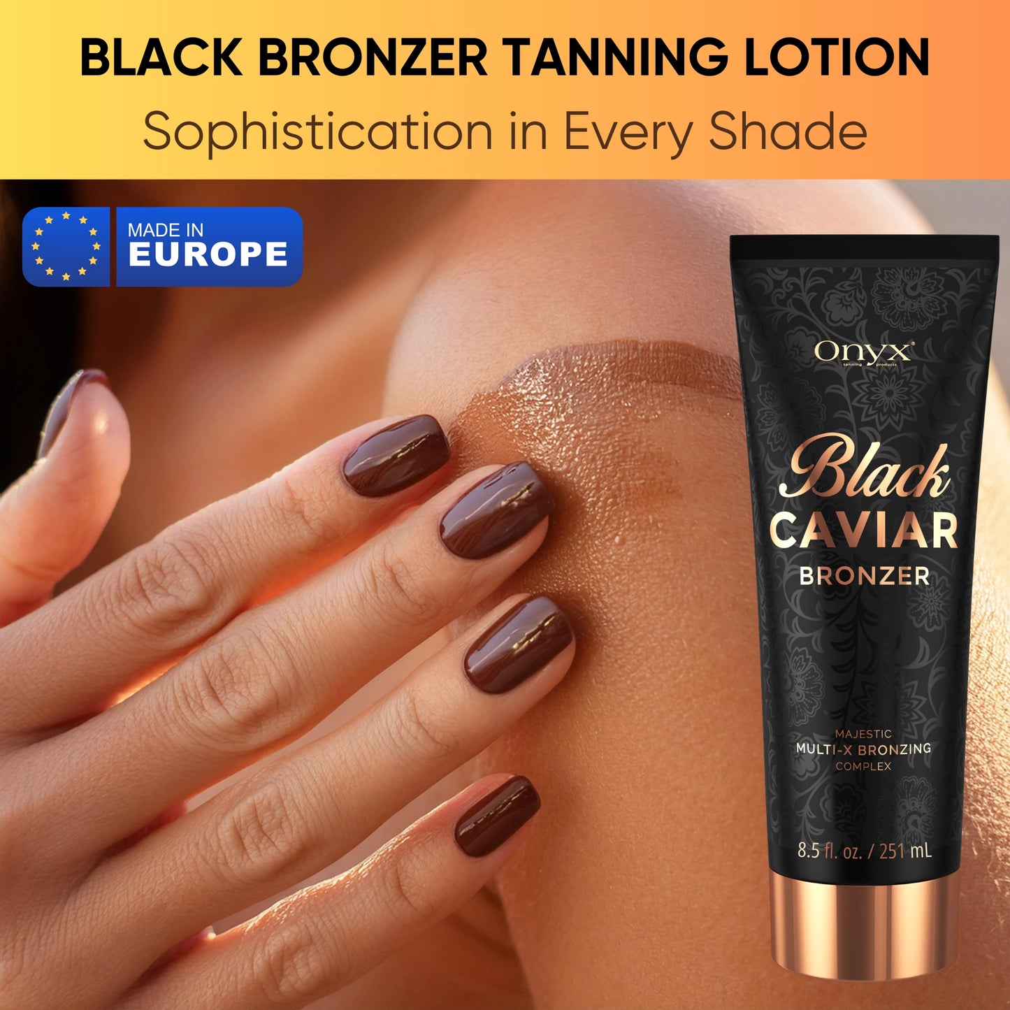 Long-lasting tan with Black Caviar Bronzer – smooth application for a flawless bronzed glow.
