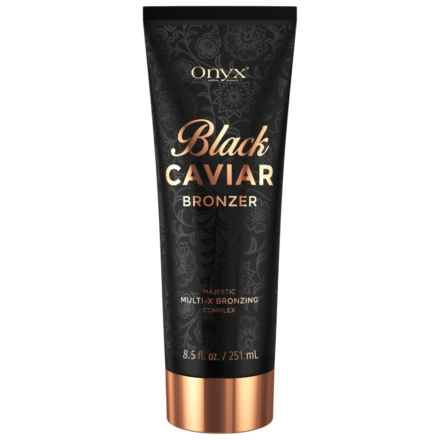 Onyx Black Caviar Bronzer – luxury tanning lotion with Multi-X bronzing complex for deep, dark color.