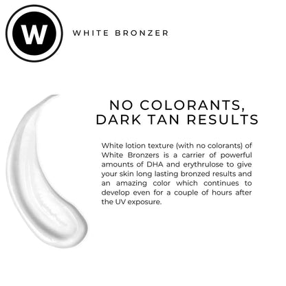 White tanning bronzer with no colorants