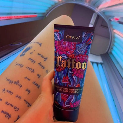 women with tattoo tanning lotion for tanning beds